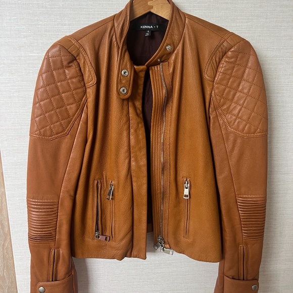 Kenna T Caramel Leather Jacket - Picture 2 of 9
